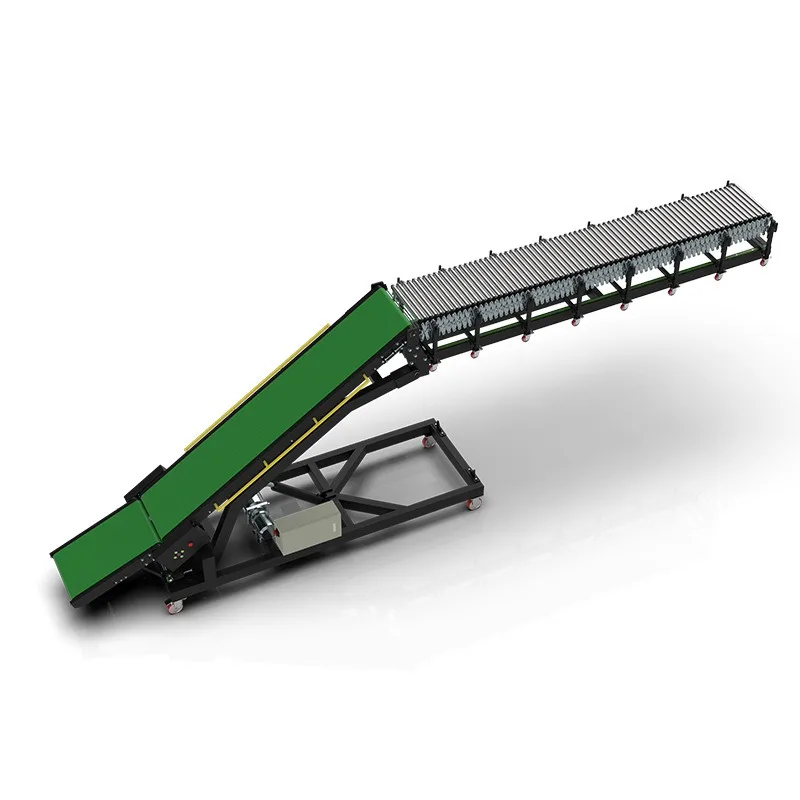 container can be lifted and lowered, climbing conveyor belt can be automatically loaded and unloaded artifact