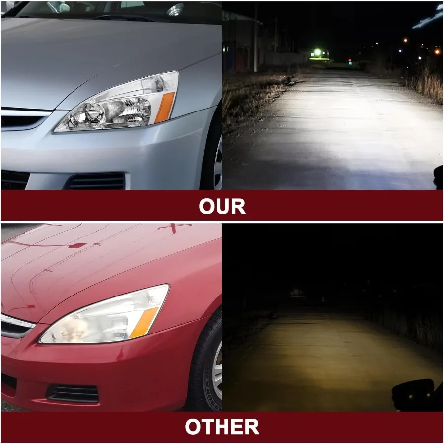 مجموعة المصابيح الأمامية متوافقة مع مبيت هوندا أكورد كروم 20032007 مع عاكس كهرماني للركاب وجانب السائق Appl