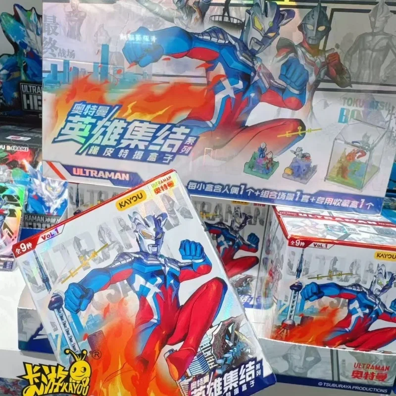Hot Genuine Kayou Ultraman Heroic Gathering Rubber Doll Special Box Vol.1 Ultraman Zero Ultraman Tiga Toy Children'S Gifts