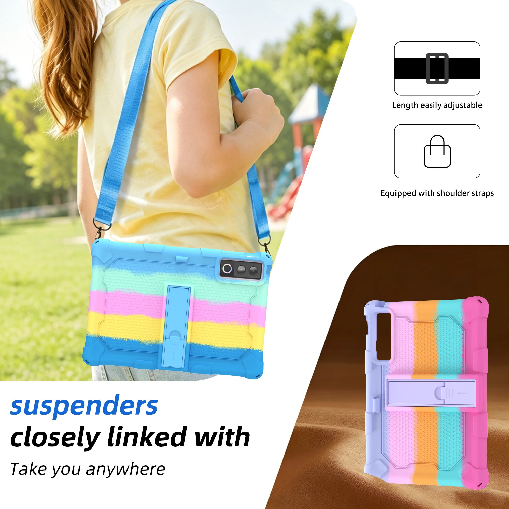 Soft Silicone Kids Safe Case For Lenovo Legion Y900 13 2026 13.0 inch Model TB522FU Adjustable Stand Cover With Shoulder Strap 6
