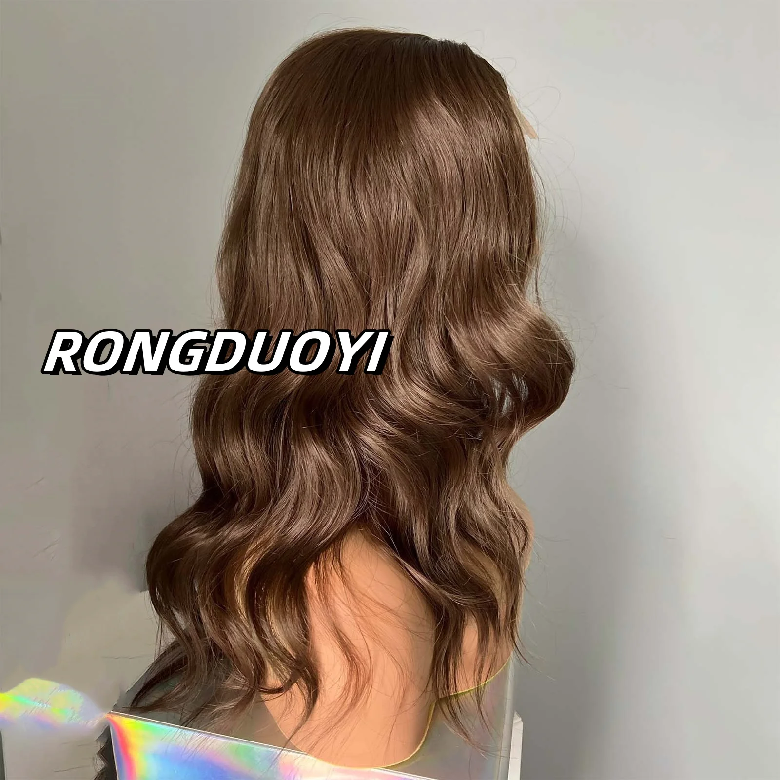 Brown Wig Short Wavy Synthetic Lace Front Wig Natural Frontal Chocolate Brown Brunette Hair Lace Wigs Party Cosplay