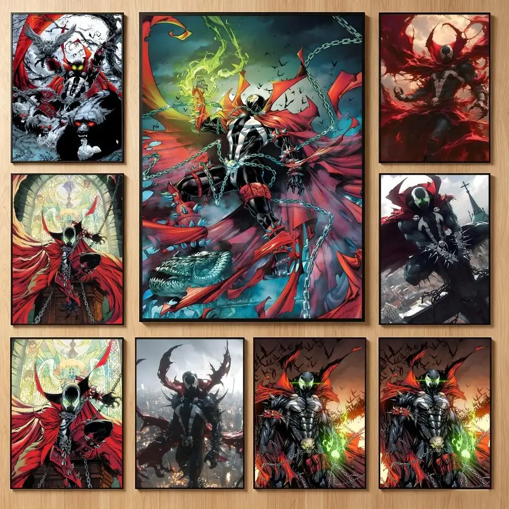 Dark Comicbook S-Spawn Poster Classic Self-Adhesive PP Wall Sticker for Living Room Bar Decor Gift