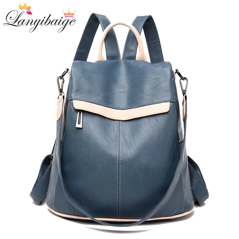 

New Women leather backpacks high quality backpacks for ladies large capacity anti-theft travel backpack school bags for girls