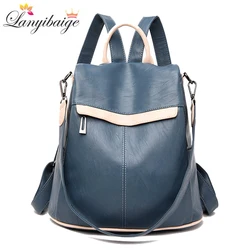 New Women leather backpacks high quality backpacks for ladies large capacity anti-theft travel backpack school bags for girls