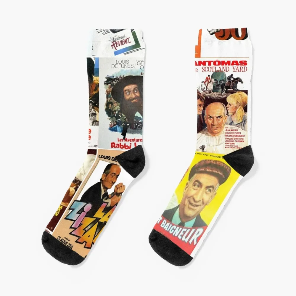 

Louis de Funes Movie Poster Compilation Poster v2 Socks summer christmas gifts Boy Socks Women's