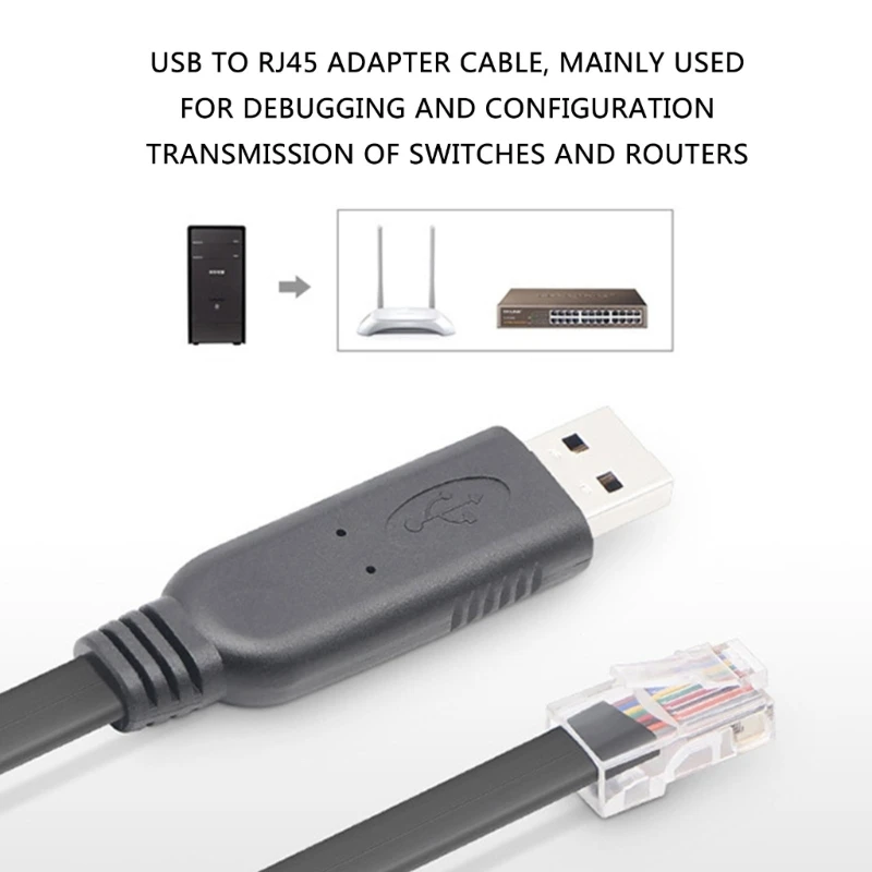 High Speed USB Console Cable USB to RJ45 Cable USB To RJ45 Networking Cable For Efficient Console Debugging 180cm/300cm