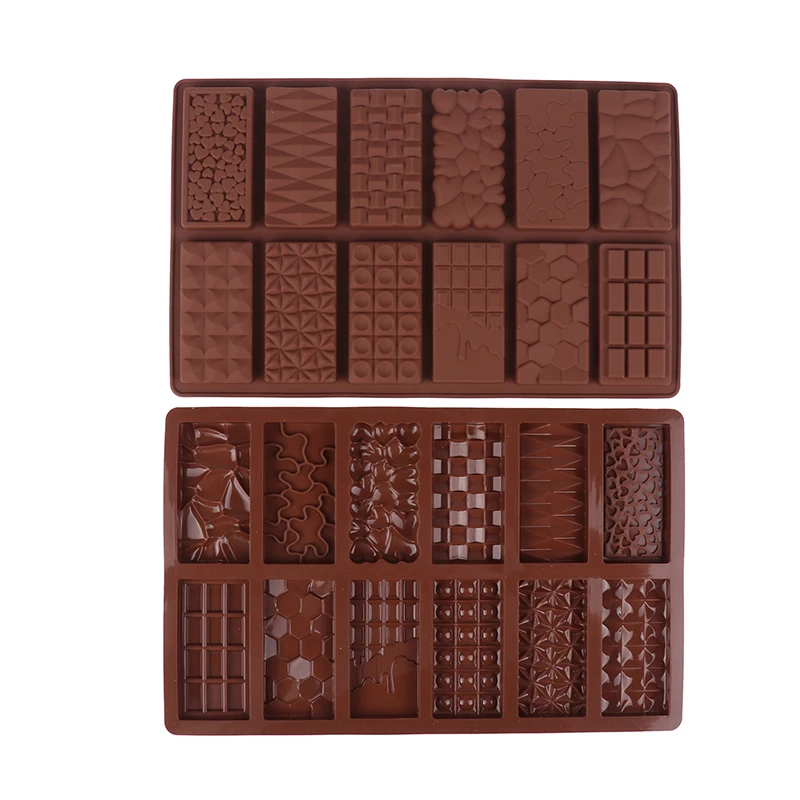 1Pc 12 Cavity Silicone Chocolate Molds Silicone Break Apart Protein and Engery Bar Candy DIY For Baking Cake Decorating Tools