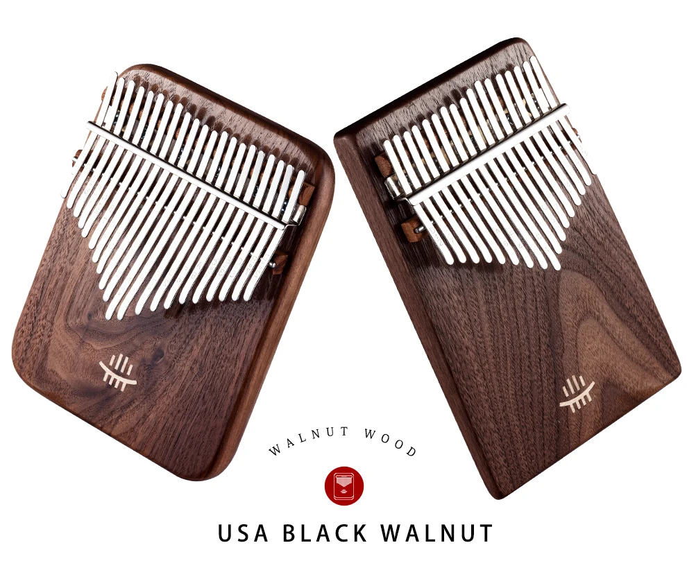 تصميم جديد 21 مفتاح Hrulu Kalimba لوحة عالية الجودة Kalimba 21 حافظة صلبة خالية من الجوز الأسود