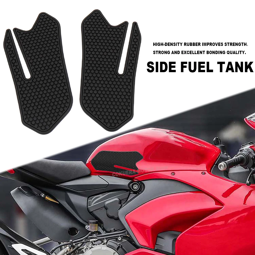 For Panigale V2 2021 Motorcycle Accessories Tank Pad Rubber Non-Slip Protector Sticker Side Traction Kneepad Decal