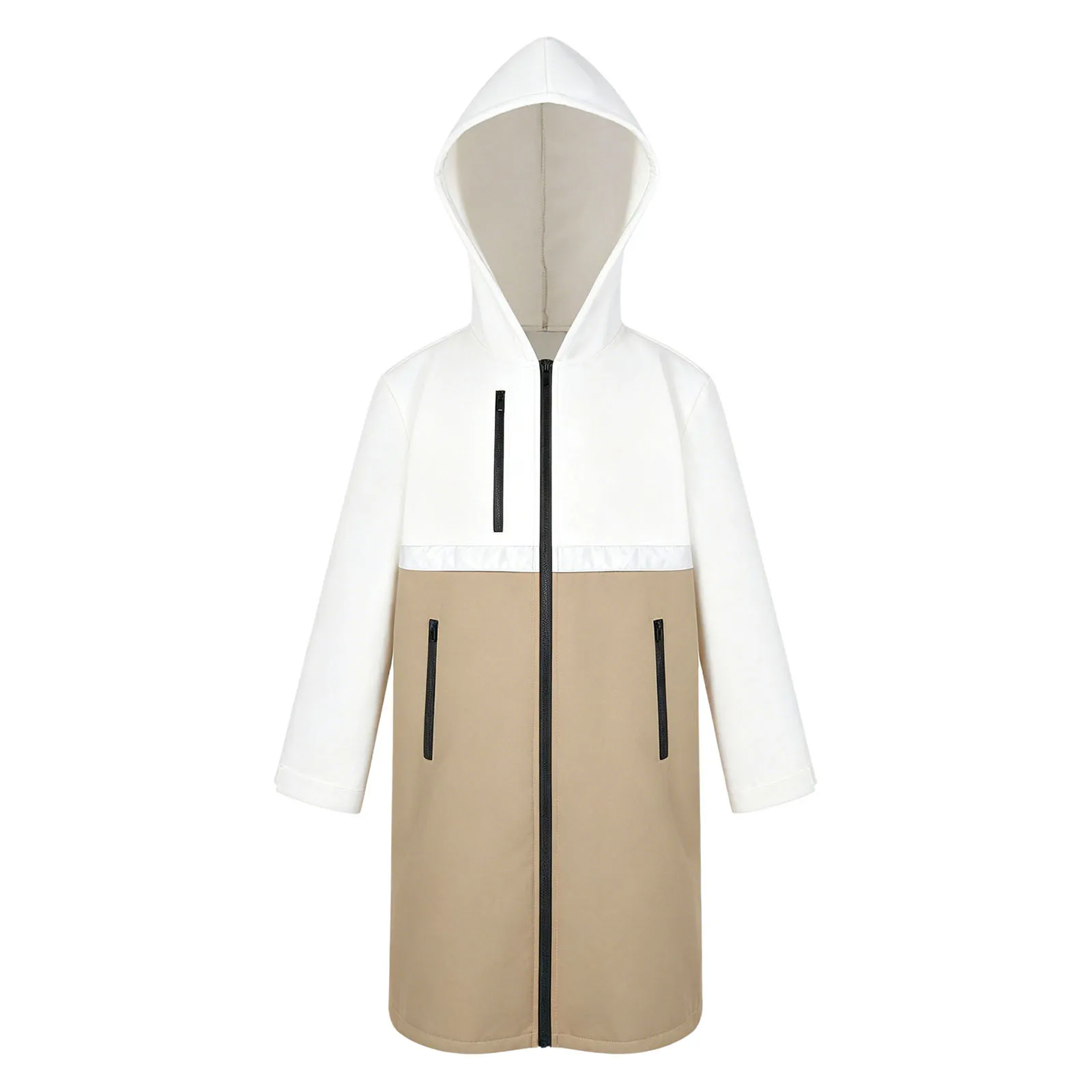 Kids Boys Girls Waterproof Hooded Changing Robe Fleece Warm Poncho Snow Rain Jacket Raincoat Windbreaker for Swimming Surfing