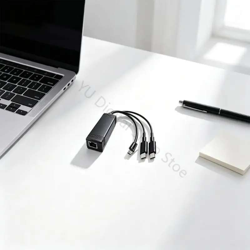 96BA RJ45 Ethernet Power Splitter with Two USB Power Outputs for Camera Cabling and Wireless Device Installation Use