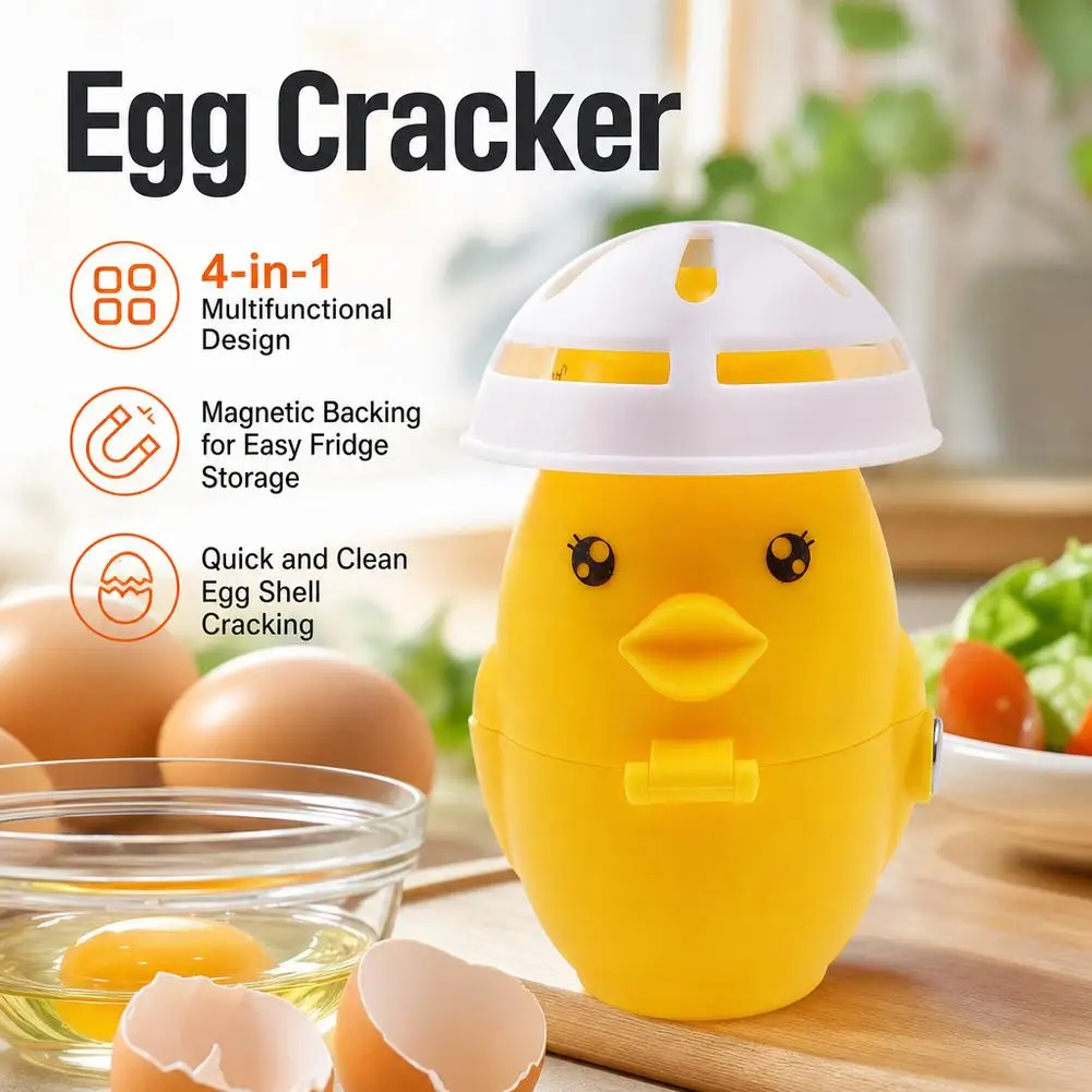 Stainless Steel Eggshell Separator - Quick Peel & Yolk Splitter, Durable Kitchen Baking Essential with Easy-Grip ﻿