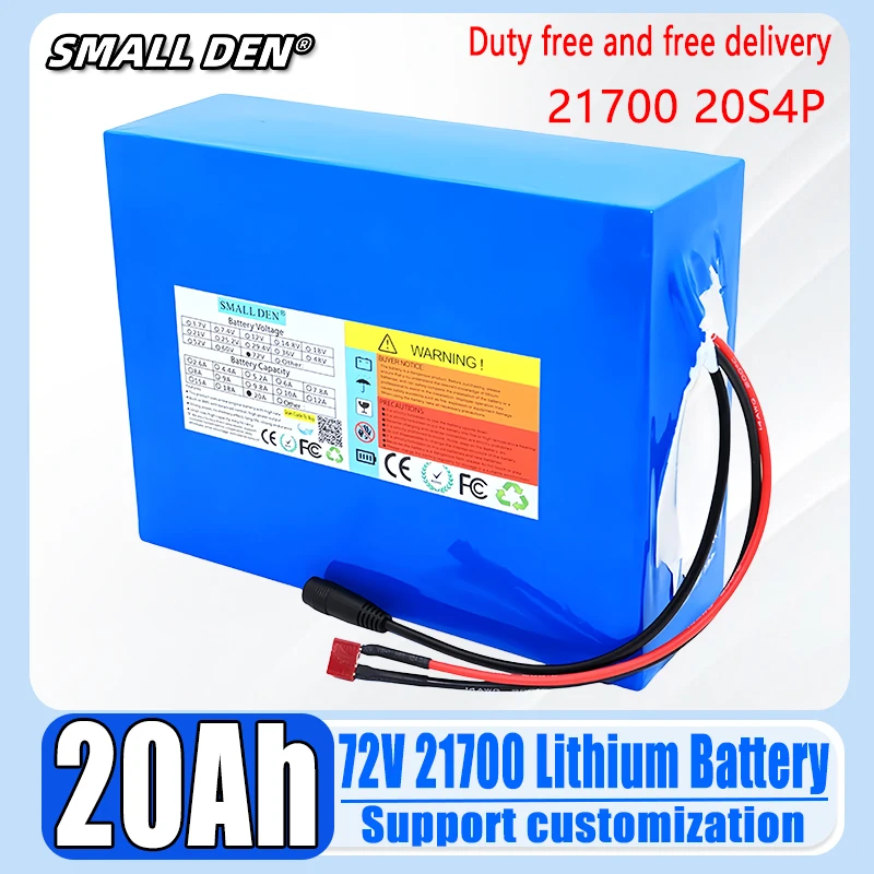 

New 72V 20Ah 21700 Lithium Battery Pack 20S4P 84V Bicycle Scooter Motorcycle Built in BMS 3000W High Power Rechargeable Battery