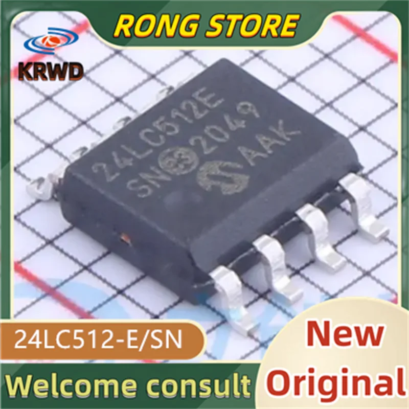 

5PCS 24LC512ESN New and original 24LC512-E/SN 24LC512-E 24LC512 SOP-8