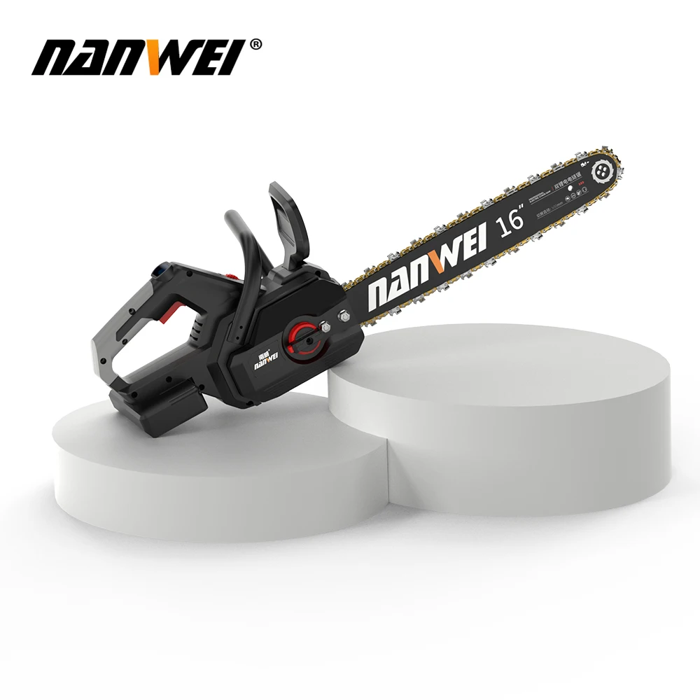 NANWEI Brushless Electric Chain Saw Cordless Hand Held Tool 12/16\'\' Powerful Motivation Outdoor logging Install Without Battery