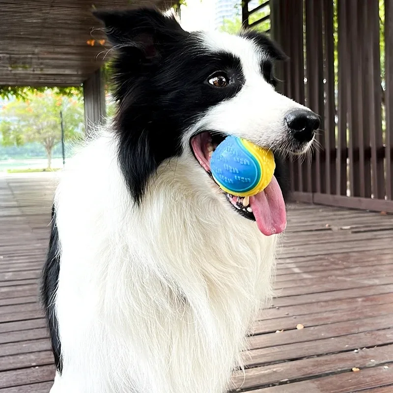 Dogs Interactive Toys Soft TPR Toys for Dog Pet Teeth Cleaning Bite Resistance Squeaky Dog Ball Toy