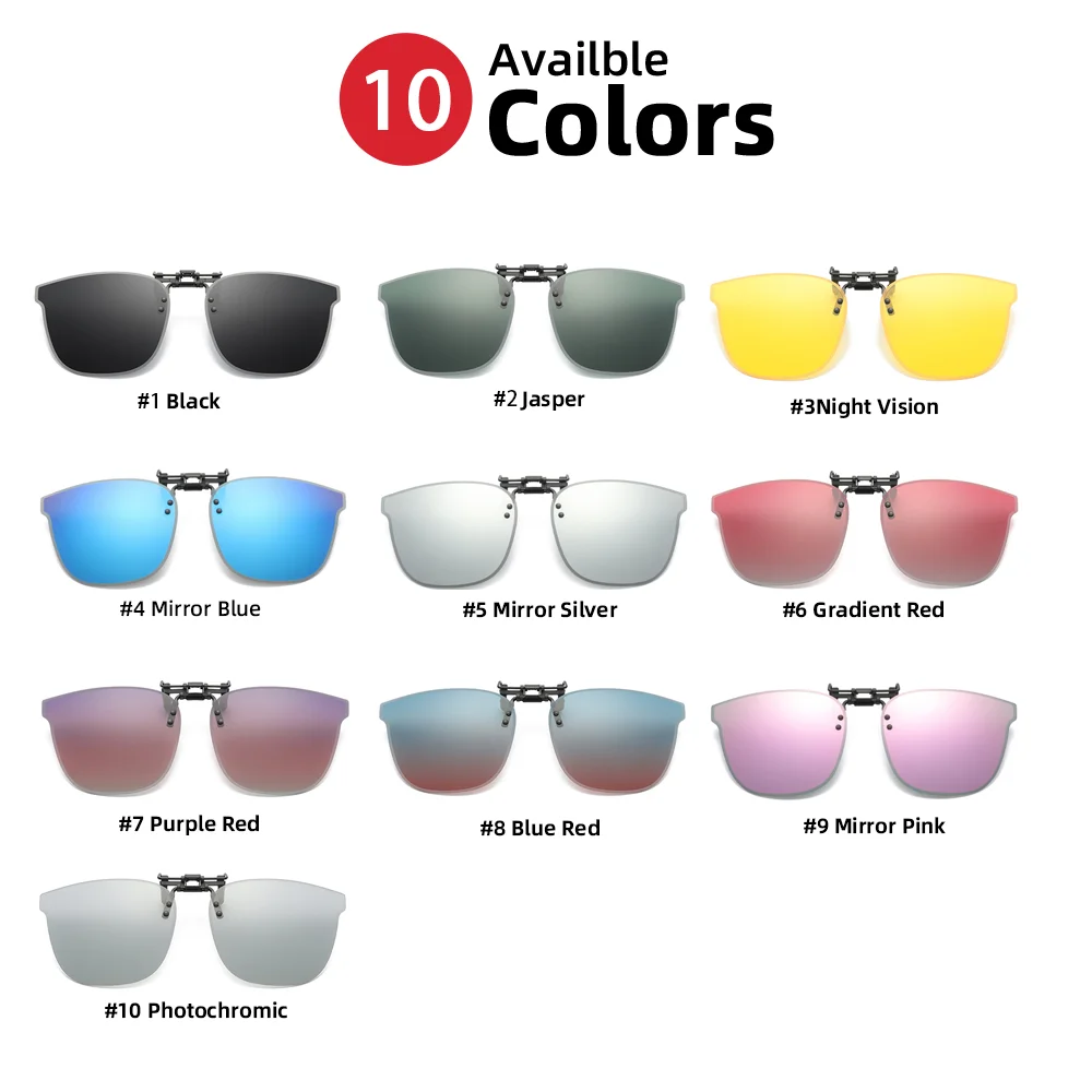 VIVIBEE Große, hochklappbare Sonnenbrille zum Aufstecken, polarisiert, für Herren, klassisch, UV400, photochrome Linse, Sonnenbrille für Damen – Detail 8