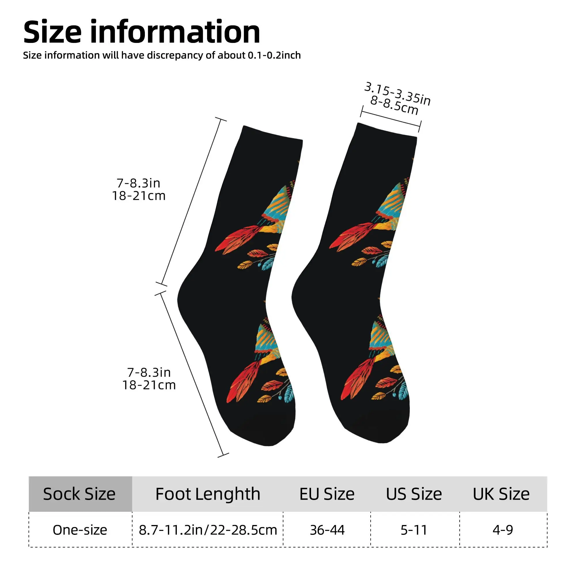 1pc Cute Tropical Bird Printed Men's Socks  Novelty Hip Hop Harajuku Pattern Crew Sock Casual Gift