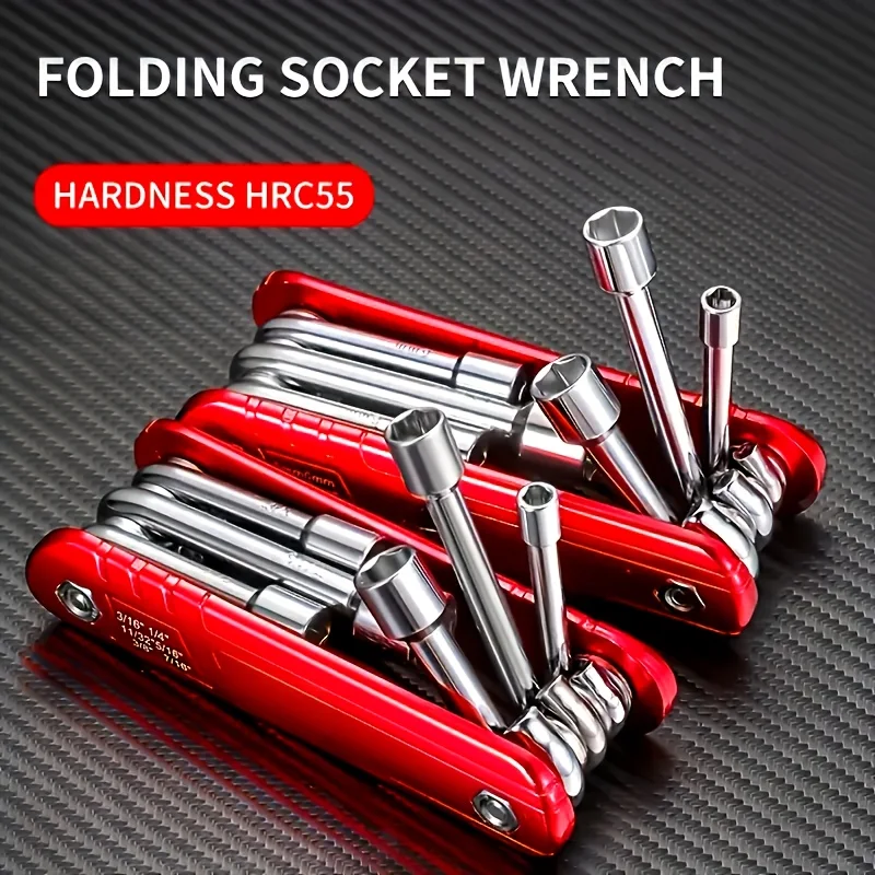 

Compact Folding Hex Key Wrench Set, High Strength, Corrosion-Resistant, Polished Steel Alloy, Multi-Size Allen Keys