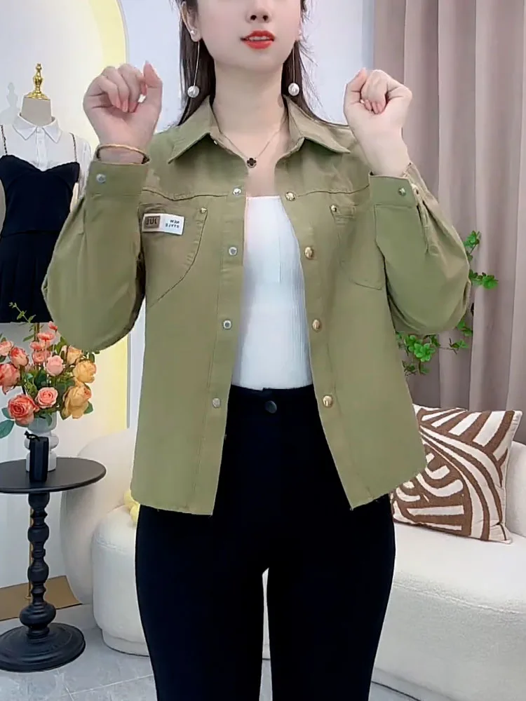 Alla moda in puro cotone irt Jaet Donna 2026 Primavera Autunno Nuovo Sle Premium Feel Taglia piccola Top Trend Pendolarismo Sle Allentato...