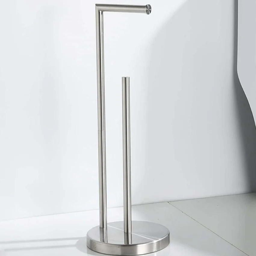 Floor stand  paper holder roll holder 304 stainless steel paper towel holder for bathroom, kitchen and living room