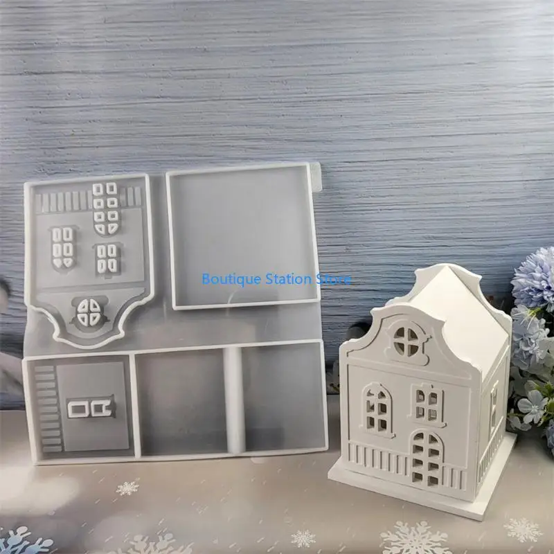 

Y55F Многоцелевые брелки в форме дома с прочными силиконовыми формами, портативные для тематических вечеринок и поделок