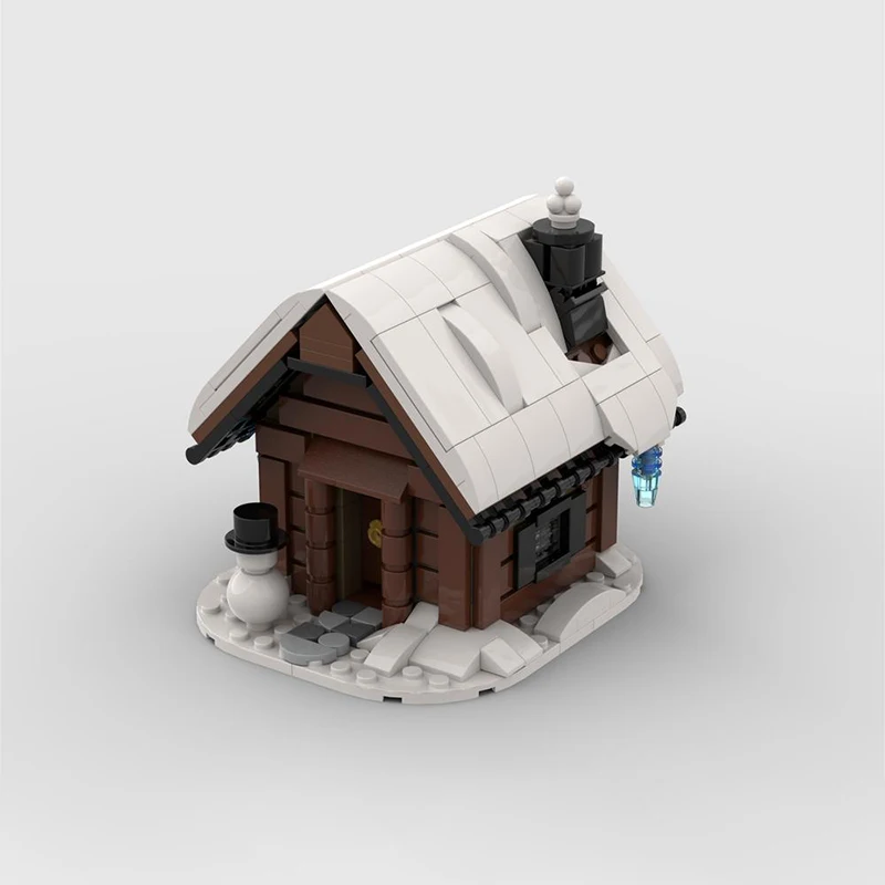 MOC building model spring, summer, autumn, winter season small house DIY children's creative educational building blocks gift,