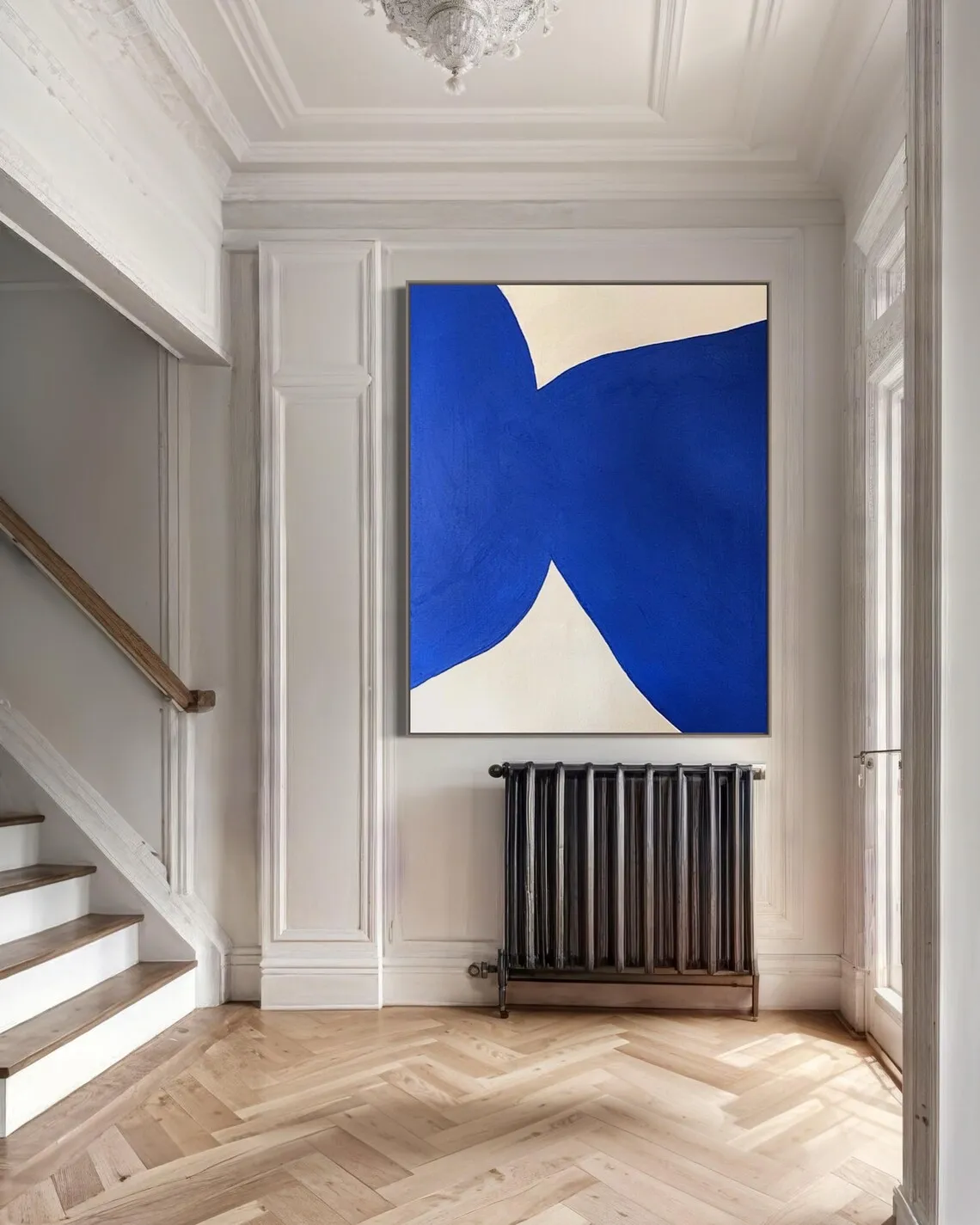 Large Abstract Textured Handmade Painting Mustard Yellow Abstract Painting Mid Century Modern Wall Art Beige Painting Home Art