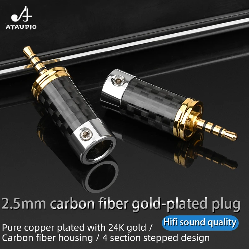 4pcs Hifi Headphone Adapter 2.5mm Jack Male Plug Gold Plated Audio Jack  Connector Earphones Accessories