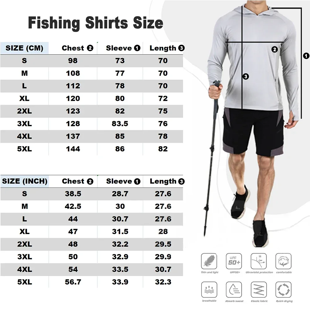 Fishing T Shirts for Men Summer UV Sun Protection Long Sleeve Performance Fishing Shirts Custom UPF 50+ Camisa Pesca