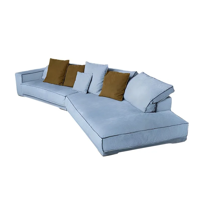 Designer special-shaped corner sofa, modern light luxury large and small apartment living room fabric small apartment sofa