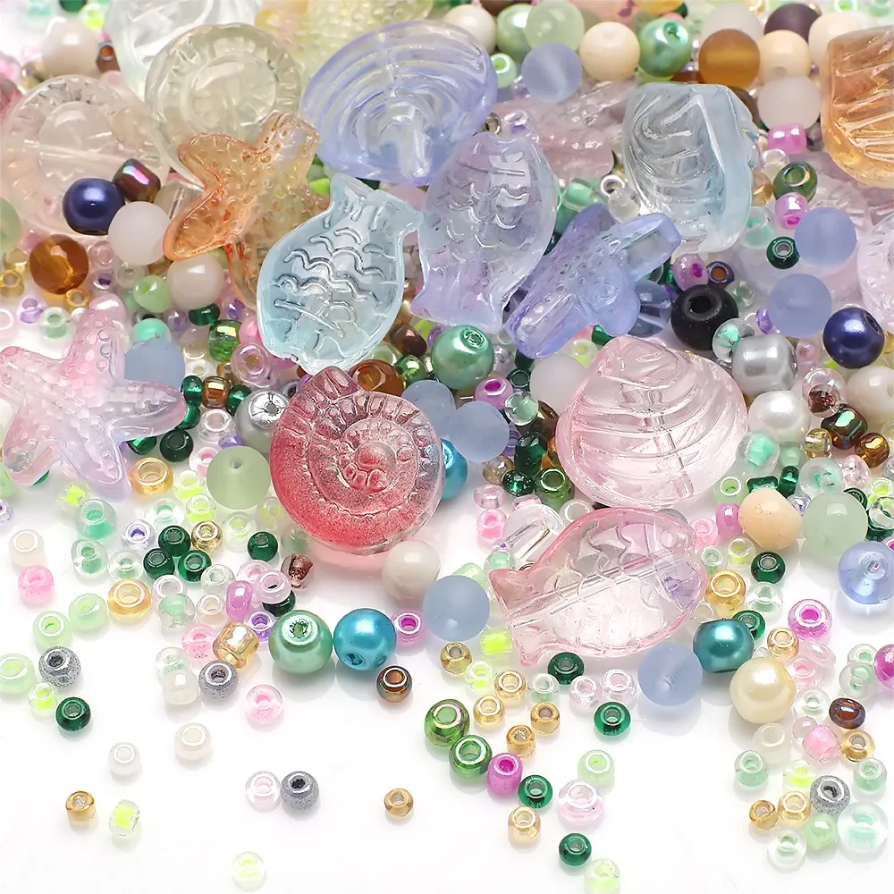 Animal Fish And Starfish Series Ocean Crystal Glass Beads Can Be Ssed For DIY Handmade Jewelry Pendants As Gifts