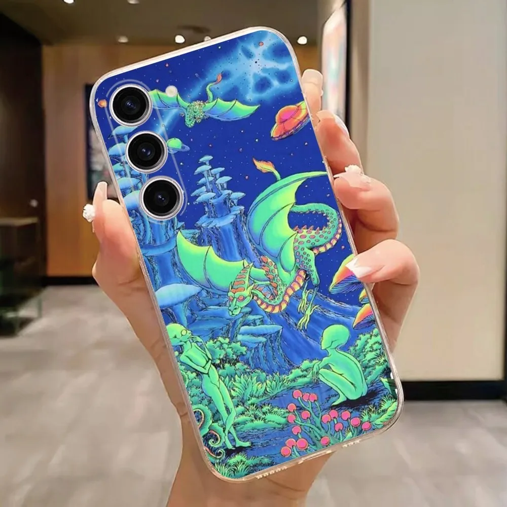 YNDFCNB Weird Trippy Mushroom   Phone Case For Samsung Galaxy A71,70,52,51,40,31,50,30S,21S,Note20 Transparent Cover