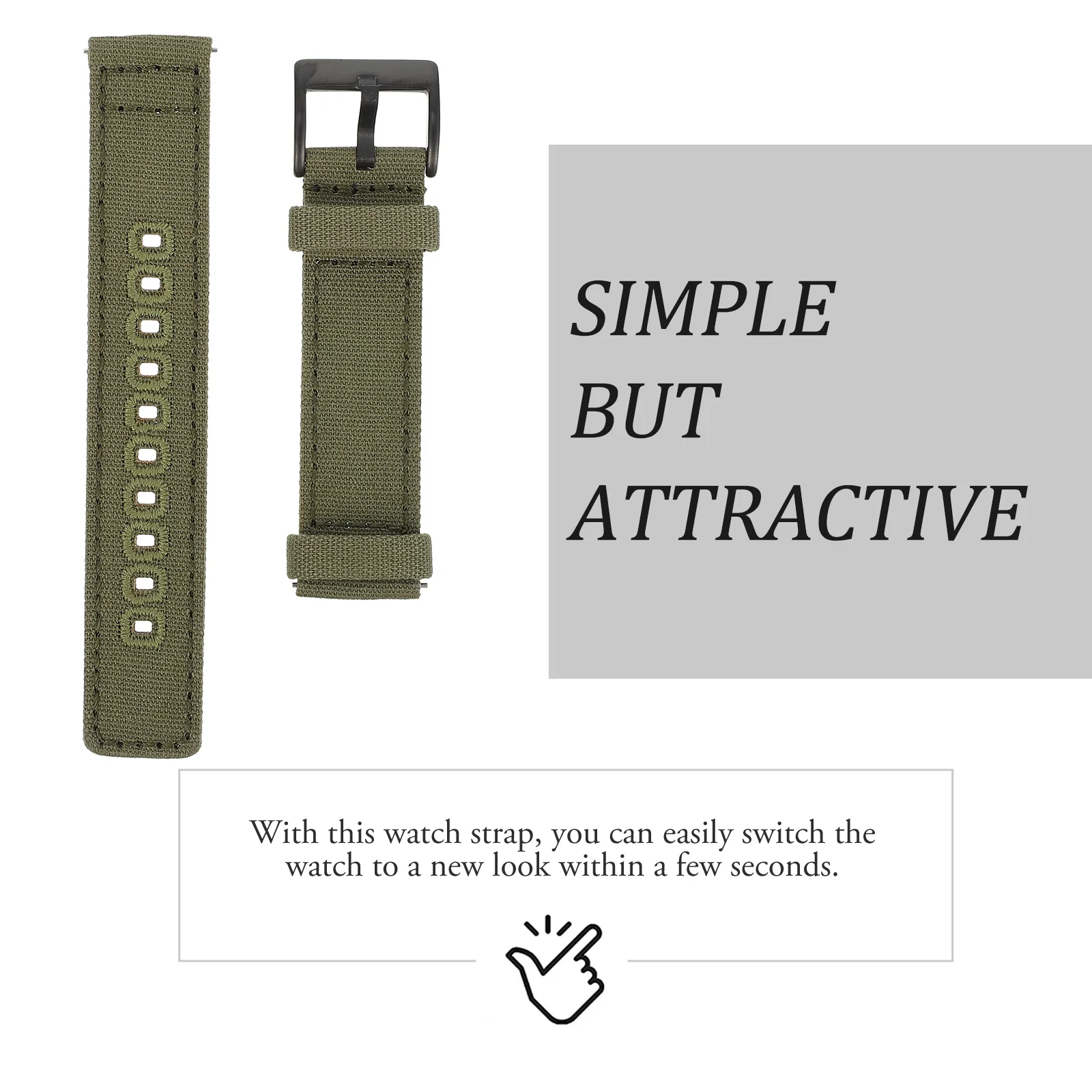 

Fast Release Quick Release Canvas Watch Band 20mm Classic Color Comfortable Sports Wristband Canvas Watch Band