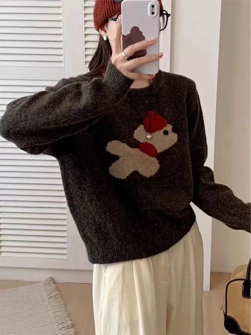 

Lazin Sle Soft Plu Bear Бархатная красная шапка с рисунком собаки Высококачественная основа irt Ранняя осень Новый свитер Внутренняя одежда Вязаный топ