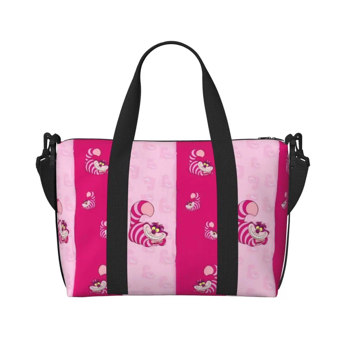 

Custom C-Cheshire Cat Tote Bag Women Large Capacity Beach Gym Shoulder Travel Bag