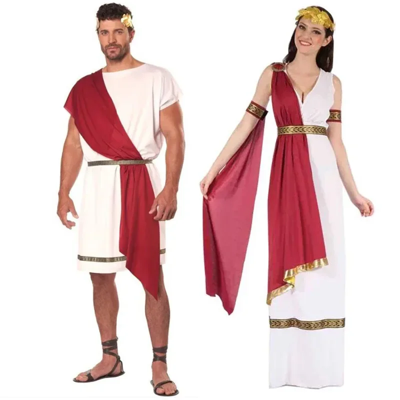 Ancient Roman Spartan Warrior Cosplay Costume Zeus Medieval Greek God Greece Goddess Mythology Couple Fancy Dress@0Z*