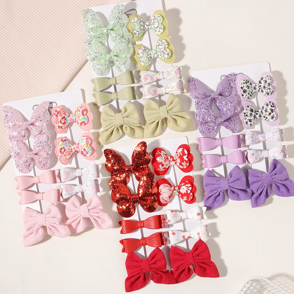 

8/10pcs Baby Girl Glitter Butterfly Hair Clip for Child Sequin Bow Hairpins Cute Headwear Trendy Party Hairgrip Hair Accessories