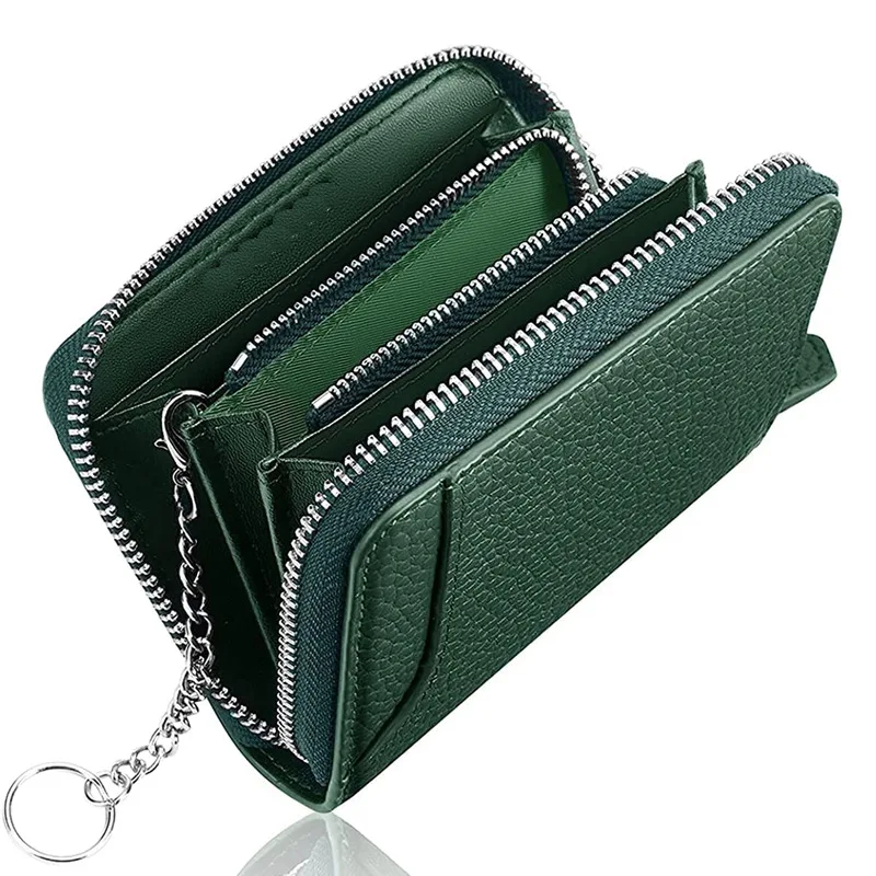 

Короткий женский кошелек из воловьей кожи в стиле вестерн личи, большой вместительный кошелек для монет с цепочкой для мужчин