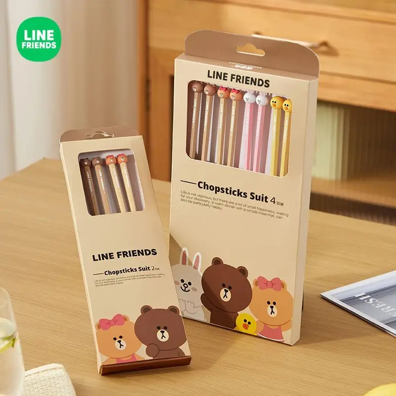 Line friends Brown Sally Choco Alloy Chopsticks High-value Cartoon Household Mildew-proof High-temperature Non-slip Chopsticks - view 5