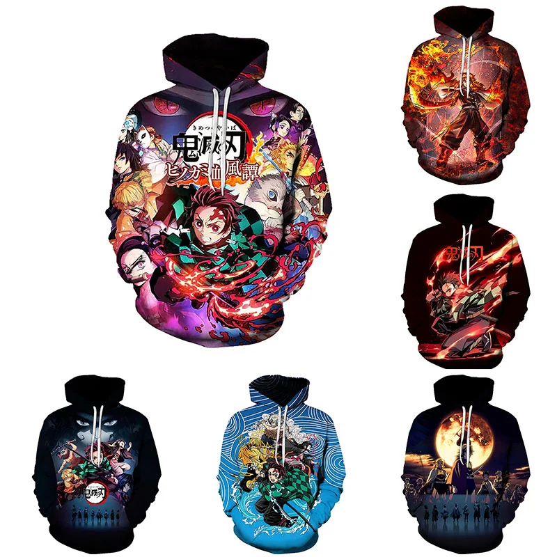 

Аниме Demon Slayer Kimetsu No Yaiba толстовка с 3D принтом для мужчин и женщин осень-зима повседневная свободная толстовка в стиле Харадзюку теплая куртка в подарок