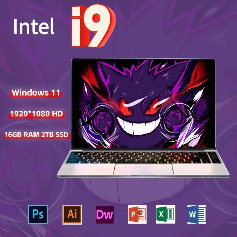 2025 New Laptop Portable Computer Windows 11 Pro Intel Core i9 8950HK Ultra Slim Gaming Laptops Office learn Notebook