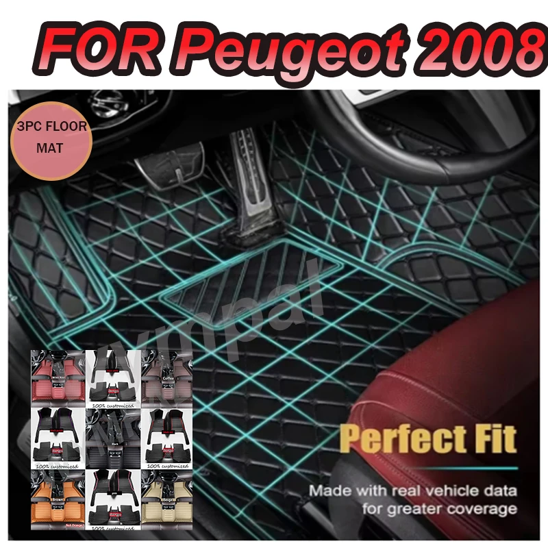 

Роскошные автомобильные коврики для Peugeot 2008 E2008 2020 2021 2022 2023, ковры, подушечки для ног
