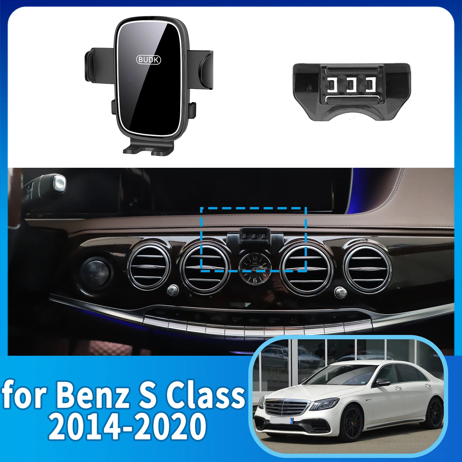 ملحقات حامل الهاتف المحمول للسيارة لبنز S Class W222 2014 ~ 2020 GPS قوس الملاحة حامل السيارات