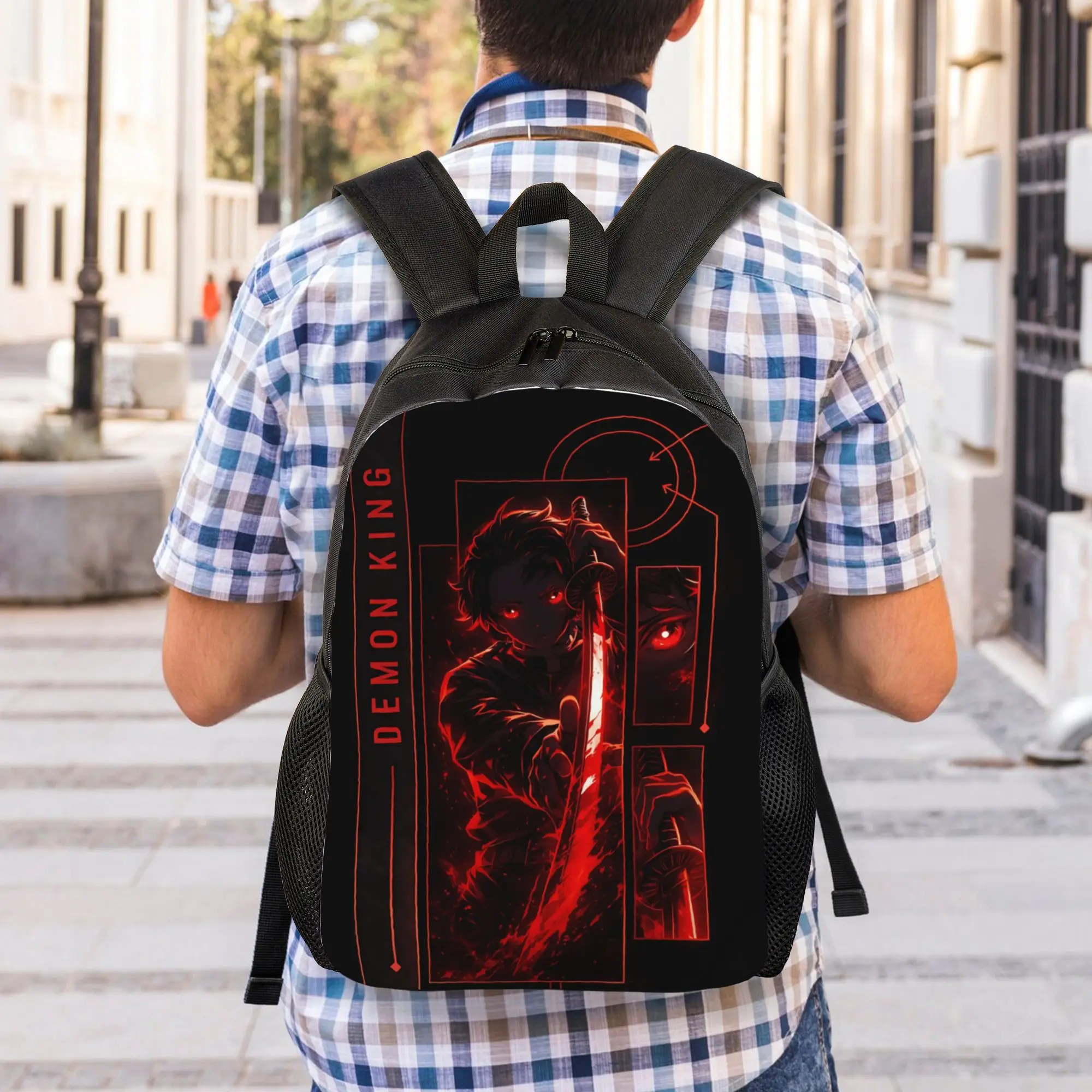 Fashion Halloween Demon Slayer Backpacks Its Bag  mochila High School Sturdy Shoulder Rucksack