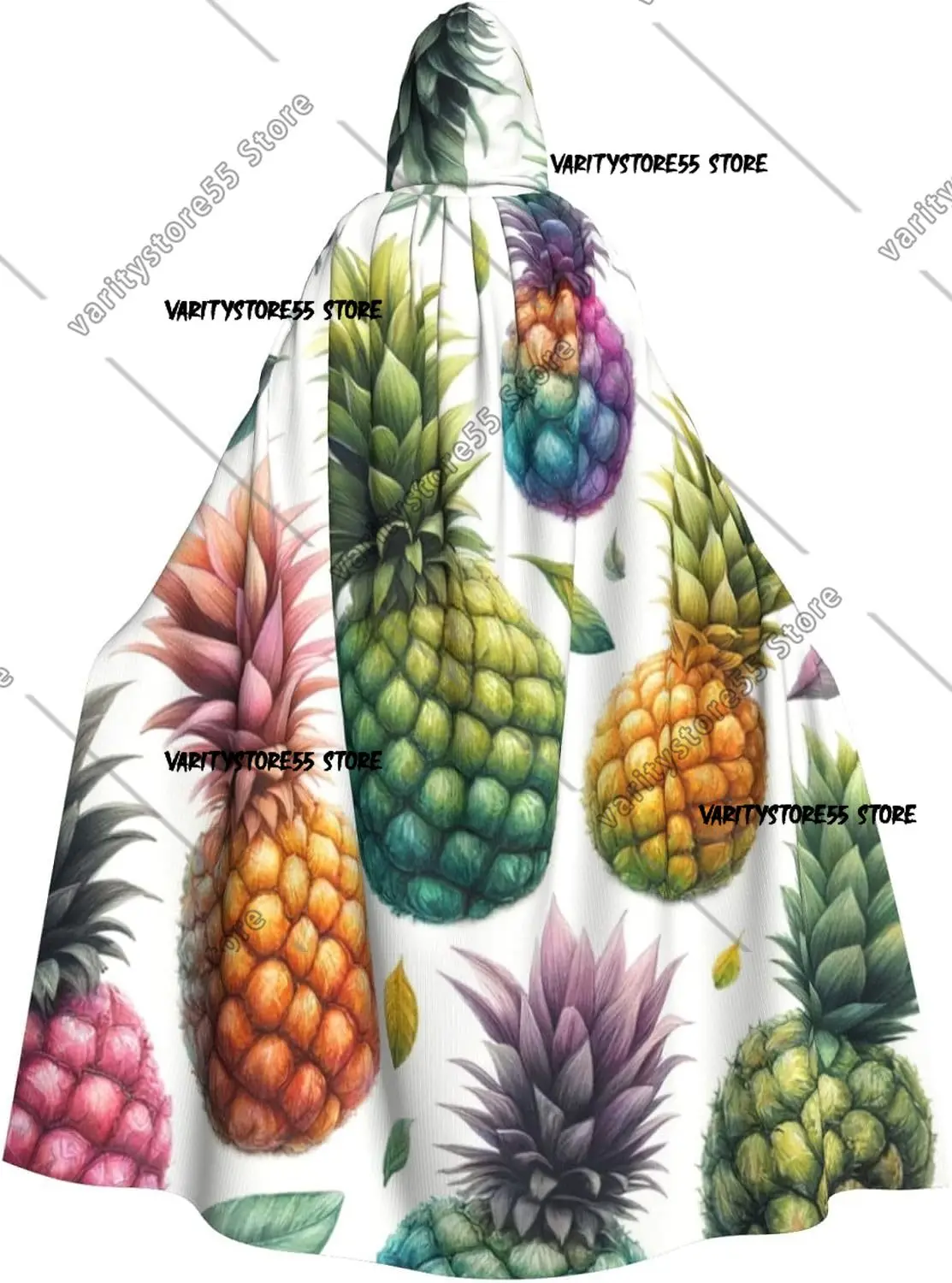 

Colorful Pineapple Summery Adult Witch Hooded Cape Halloween Costume Hooded Cloak