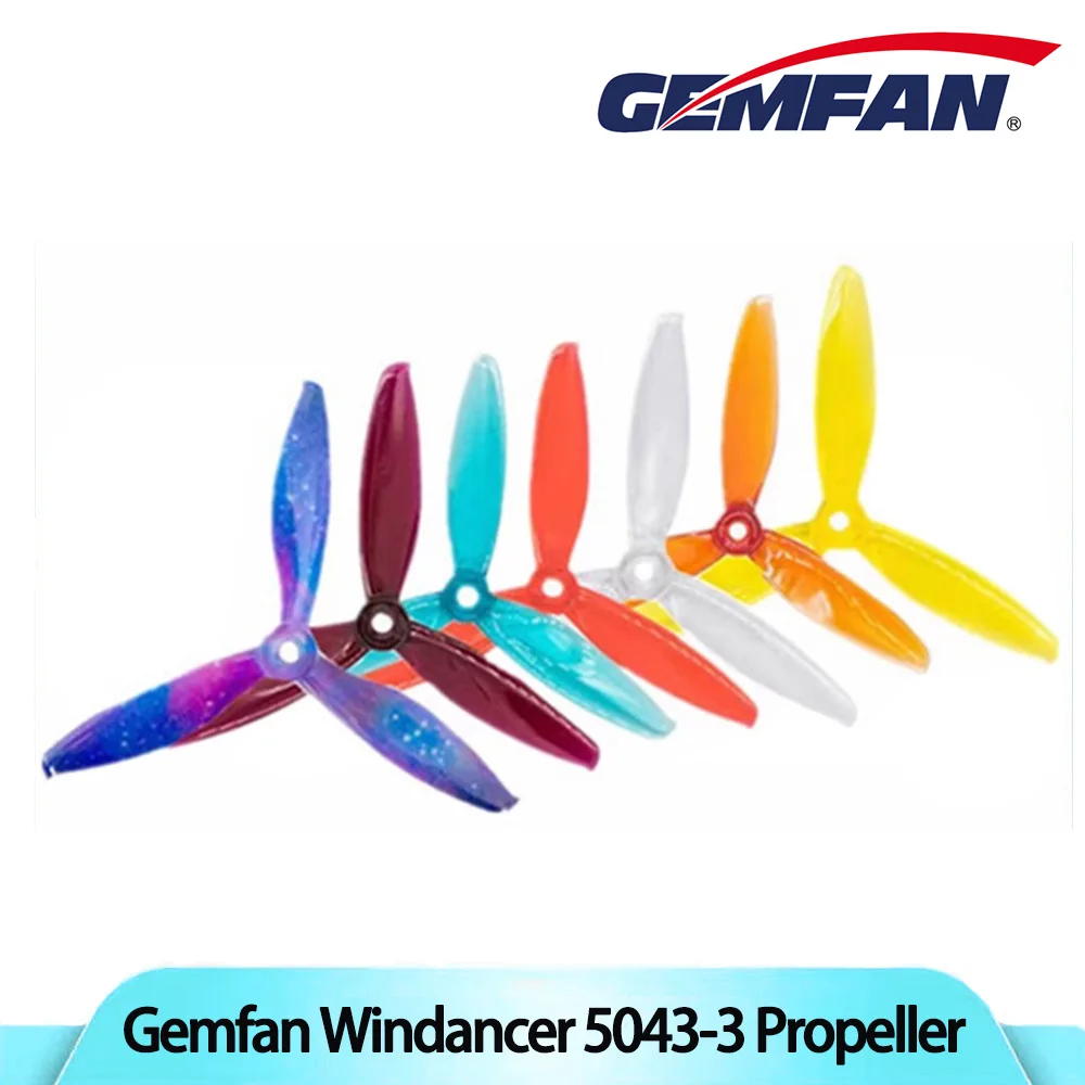 

2Pairs Gemfan Windancer 5043 Propeller T5043C 5x4.3 Inch PC 3-Blade CW CCW FPV Propeller For FPV Racing Drone Freestyle