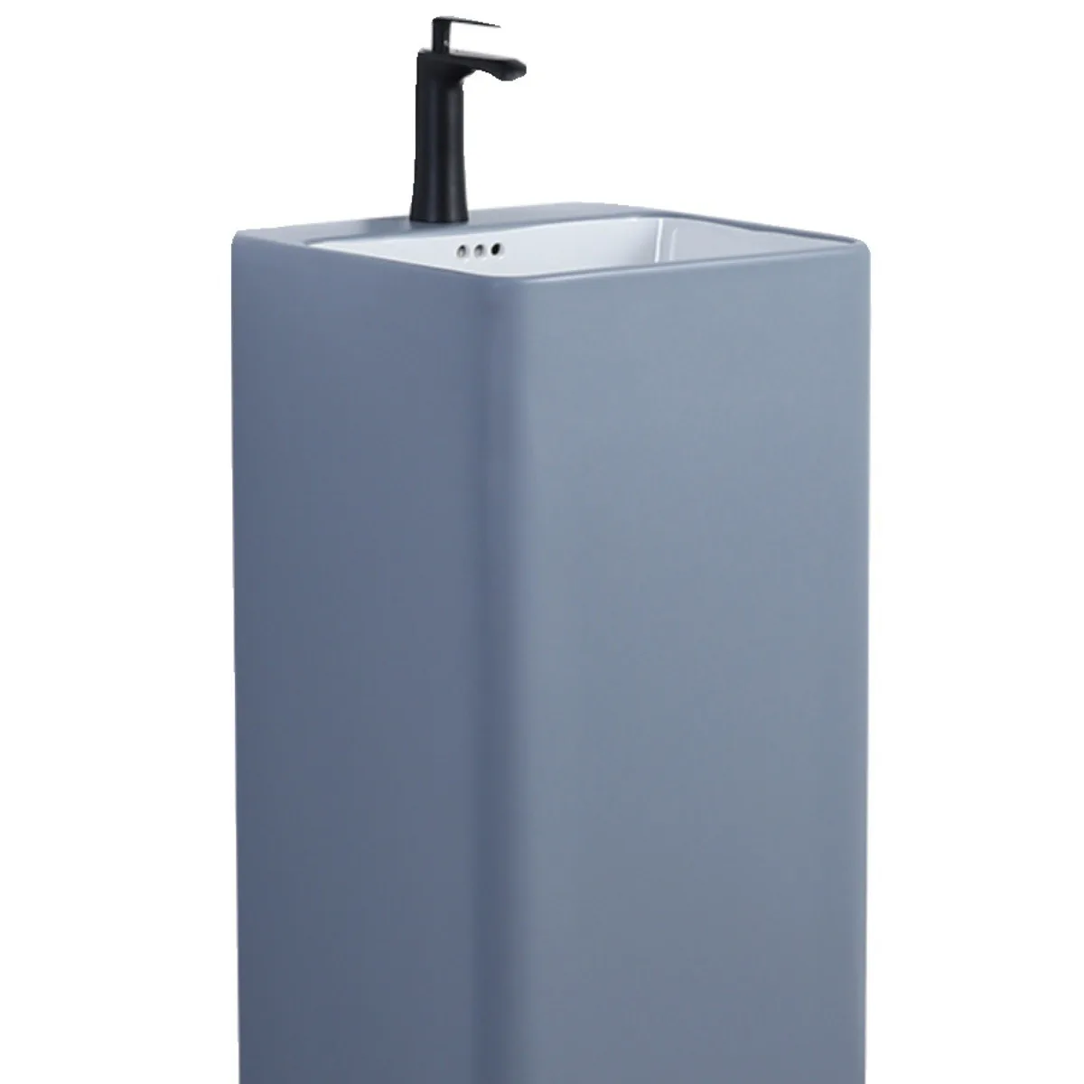 حوض غسيل بسيط من قطعة واحدة من الأرض إلى السقف من السيراميك حوض غسيل شرفة الحمام فناء شقة صغيرة مغسلة منزلية #4