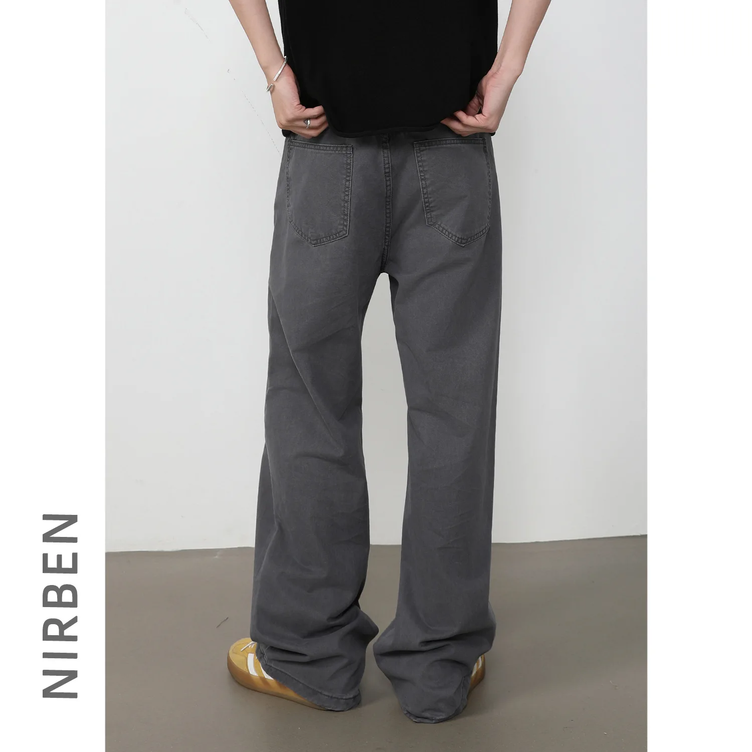 Denim New Korean Version Of Minimalist Micro-horn Casual Pants Men's Fashion Versatile Trousers