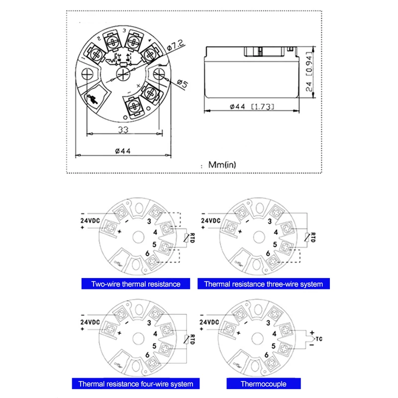 Integrated Hart Thermal Resistance Pt100 Module S/e/k Type Thermocouple To 4-20ma Intelligent Temperature Transmitter